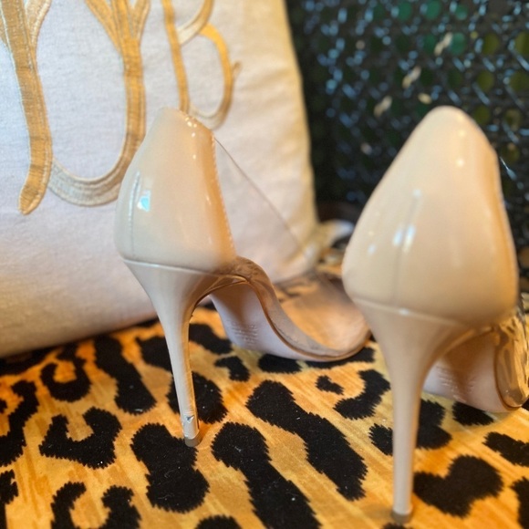 SCHUTZ Garthy Pump Honey Beige Clear Vinyl and Nude High Heels - Picture 9 of 9